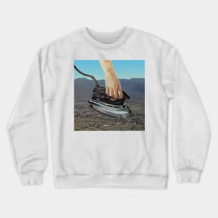 Flattening The Earth - Surreal/Collage Art Crewneck Sweatshirt